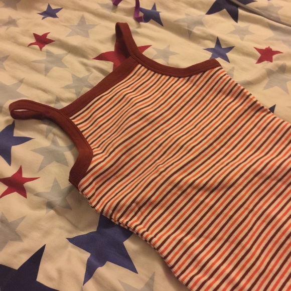 Red&Brown tones striped BodyCon Dress - Picture 2 of 4